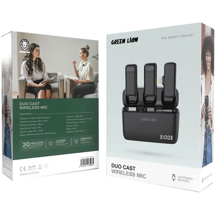 میکروفن گرین لاین مدل Duo Cast_GNDCTWMICLGBK Lightning