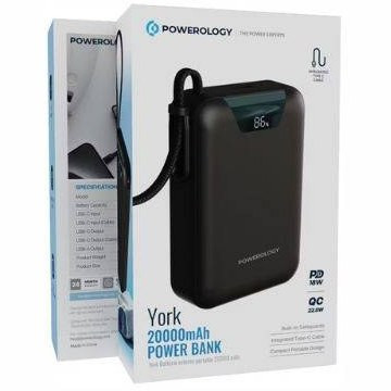 پاوربانک پاورولوجی مدل York_PPBM101 ظرفیت 10000 میلیآمپر ساعت